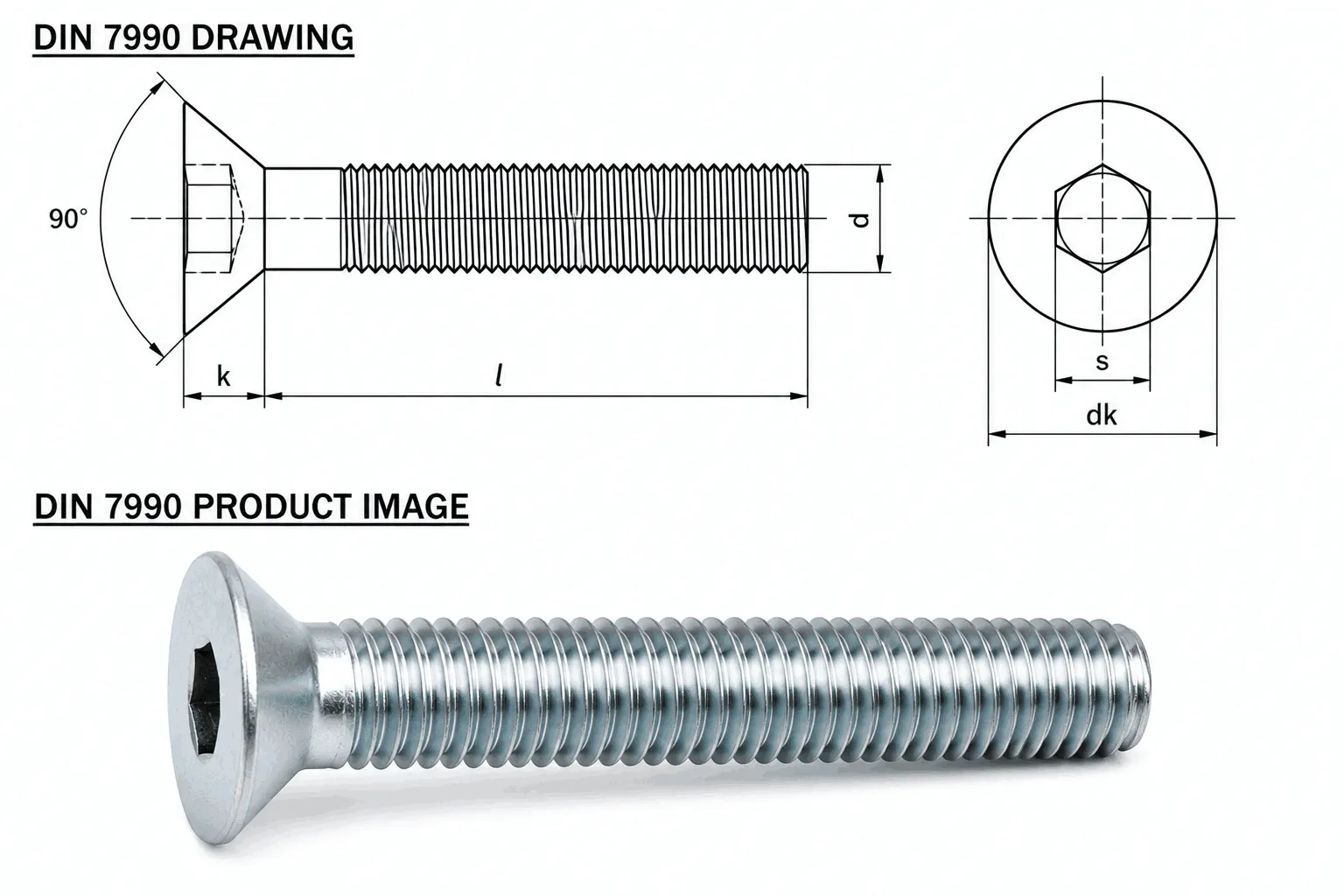 DIN 7990 Steel Structure Bolt Drawing